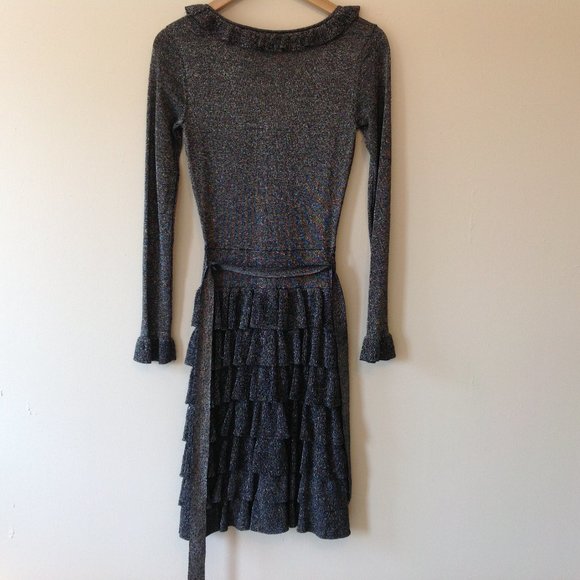 BCBG MAXAZRIA Cassie Dress Silver Black Metallic Midi Dress, NWOT, XS - Picture 6 of 11